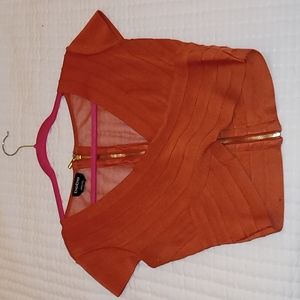 Drark orange crop top